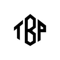 design del logo della lettera tbp con forma poligonale. tbp poligono e design del logo a forma di cubo. modello di logo vettoriale esagonale tbp colori bianco e nero. monogramma tbp, logo aziendale e immobiliare.