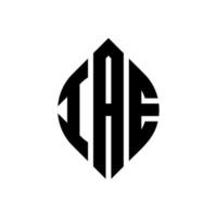 design del logo della lettera del cerchio iae con forma circolare ed ellittica. iae lettere ellittiche con stile tipografico. le tre iniziali formano un logo circolare. iae cerchio emblema astratto monogramma lettera marchio vettore. vettore