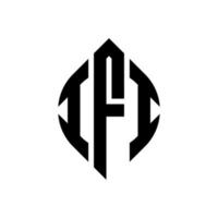 design del logo della lettera circolare ifi con forma circolare ed ellittica. ifi lettere ellittiche con stile tipografico. le tre iniziali formano un logo circolare. vettore del segno della lettera del monogramma astratto dell'emblema del cerchio ifi.