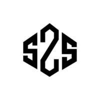 szs lettera logo design con forma poligonale. szs poligono e design del logo a forma di cubo. szs esagono vettore logo modello colori bianco e nero. monogramma szs, logo aziendale e immobiliare.