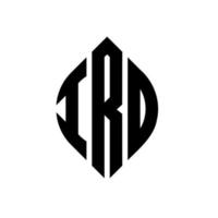 design del logo della lettera del cerchio ird con forma circolare ed ellittica. lettere di ellisse ird con stile tipografico. le tre iniziali formano un logo circolare. ird cerchio emblema astratto monogramma lettera marchio vettore. vettore