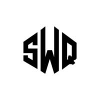 design del logo della lettera swq con forma poligonale. swq poligono e design del logo a forma di cubo. swq modello di logo vettoriale esagonale colori bianco e nero. monogramma swq, logo aziendale e immobiliare.