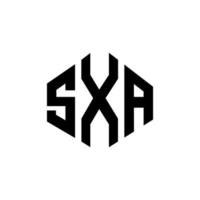 design del logo della lettera sxa con forma poligonale. sxa poligono e design del logo a forma di cubo. sxa esagono vettore logo modello colori bianco e nero. monogramma sxa, logo aziendale e immobiliare.