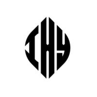 design del logo della lettera del cerchio ixy con forma circolare ed ellittica. lettere ellittiche ixy con stile tipografico. le tre iniziali formano un logo circolare. ixy cerchio emblema astratto monogramma lettera marchio vettore. vettore