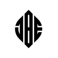 jbe circle letter logo design con forma circolare ed ellittica. jbe lettere ellittiche con stile tipografico. le tre iniziali formano un logo circolare. jbe cerchio emblema astratto monogramma lettera marchio vettore. vettore