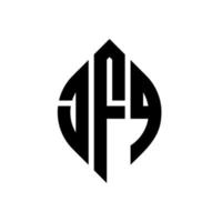jfq circle letter logo design con forma circolare ed ellittica. jfq lettere ellittiche con stile tipografico. le tre iniziali formano un logo circolare. jfq cerchio emblema astratto monogramma lettera marchio vettore. vettore