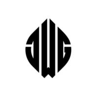 jwg circle letter logo design con forma circolare ed ellittica. jwg lettere ellittiche con stile tipografico. le tre iniziali formano un logo circolare. jwg cerchio emblema astratto monogramma lettera marchio vettore. vettore