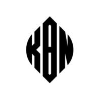 design del logo della lettera del cerchio kbn con forma circolare ed ellittica. kbn lettere ellittiche con stile tipografico. le tre iniziali formano un logo circolare. kbn cerchio emblema astratto monogramma lettera marchio vettore. vettore