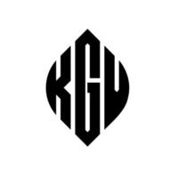 design del logo della lettera del cerchio kgv con forma circolare ed ellittica. lettere ellittiche kgv con stile tipografico. le tre iniziali formano un logo circolare. kgv cerchio emblema astratto monogramma lettera marchio vettore. vettore