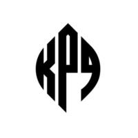 design del logo della lettera del cerchio kpq con forma circolare ed ellittica. kpq lettere ellittiche con stile tipografico. le tre iniziali formano un logo circolare. kpq cerchio emblema astratto monogramma lettera marchio vettore. vettore