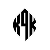 kqk circle letter logo design con forma circolare ed ellittica. kqk lettere ellittiche con stile tipografico. le tre iniziali formano un logo circolare. kqk cerchio emblema astratto monogramma lettera marchio vettore. vettore