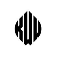 design del logo della lettera del cerchio kww con forma circolare ed ellittica. kww lettere ellittiche con stile tipografico. le tre iniziali formano un logo circolare. kww cerchio emblema astratto monogramma lettera marchio vettore. vettore