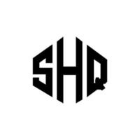 shq lettera logo design con forma poligonale. shq poligono e design del logo a forma di cubo. shq esagono vettore logo modello colori bianco e nero. monogramma shq, logo aziendale e immobiliare.