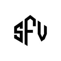 sfv lettera logo design con forma poligonale. sfv poligono e design del logo a forma di cubo. sfv modello di logo vettoriale esagonale colori bianco e nero. monogramma sfv, logo aziendale e immobiliare.