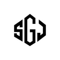 sgj lettera logo design con forma poligonale. sgj poligono e design del logo a forma di cubo. sgj modello di logo vettoriale esagonale colori bianco e nero. monogramma sgj, logo aziendale e immobiliare.