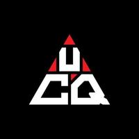 design del logo della lettera del triangolo ucq con forma triangolare. ucq triangolo logo design monogramma. modello di logo vettoriale triangolo ucq con colore rosso. logo triangolare ucq logo semplice, elegante e lussuoso.