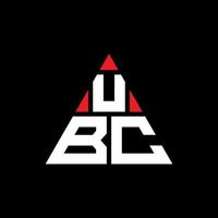 design del logo della lettera del triangolo ubc con forma triangolare. monogramma di design del logo del triangolo ubc. modello di logo vettoriale triangolo ubc con colore rosso. logo triangolare ubc logo semplice, elegante e lussuoso.