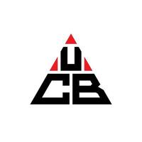 design del logo della lettera del triangolo ucb con forma triangolare. monogramma di design con logo triangolo ucb. modello di logo vettoriale triangolo ucb con colore rosso. logo triangolare ucb logo semplice, elegante e lussuoso.
