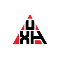 design del logo della lettera triangolare uxh con forma triangolare. monogramma del design del logo del triangolo uxh. modello di logo vettoriale triangolo uxh con colore rosso. logo triangolare uxh logo semplice, elegante e lussuoso.