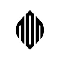 design del logo della lettera del cerchio mdm con forma circolare ed ellittica. lettere di ellisse mdm con stile tipografico. le tre iniziali formano un logo circolare. mdm cerchio emblema astratto monogramma lettera marchio vettore. vettore