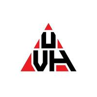 design del logo della lettera triangolare uvh con forma triangolare. monogramma del design del logo del triangolo uvh. modello di logo vettoriale triangolo uvh con colore rosso. logo triangolare uvh logo semplice, elegante e lussuoso.