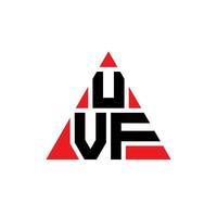 design del logo della lettera del triangolo uvf con forma triangolare. monogramma design logo triangolo uvf. modello di logo vettoriale triangolo uvf con colore rosso. logo triangolare uvf logo semplice, elegante e lussuoso.