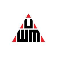 design del logo della lettera triangolare uwm con forma triangolare. uwm triangolo logo design monogramma. modello di logo vettoriale triangolo uwm con colore rosso. logo triangolare uwm logo semplice, elegante e lussuoso.