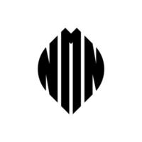 nmn circle letter logo design con forma circolare ed ellittica. nmn lettere ellittiche con stile tipografico. le tre iniziali formano un logo circolare. nmn cerchio emblema astratto monogramma lettera marchio vettore. vettore