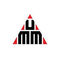 umm triangolo lettera logo design con forma triangolare. monogramma di design del logo del triangolo umm. modello di logo vettoriale triangolo umm con colore rosso. logo triangolare umm logo semplice, elegante e lussuoso.