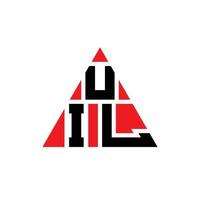 design del logo della lettera del triangolo uil con forma triangolare. uil triangolo logo design monogramma. modello di logo vettoriale triangolo uil con colore rosso. uil logo triangolare logo semplice, elegante e lussuoso.