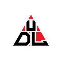 design del logo della lettera del triangolo udl con forma triangolare. monogramma del design del logo del triangolo udl. modello di logo vettoriale triangolo udl con colore rosso. logo triangolare udl logo semplice, elegante e lussuoso.