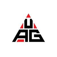 design del logo della lettera del triangolo uag con forma triangolare. monogramma di design del logo del triangolo uag. modello di logo vettoriale triangolo uag con colore rosso. logo triangolare uag logo semplice, elegante e lussuoso.