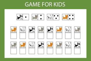 gioco educativo per bambini in età prescolare. illustrazione vettoriale. inserire il carattere desiderato nelle celle secondo l'immagine. vettore