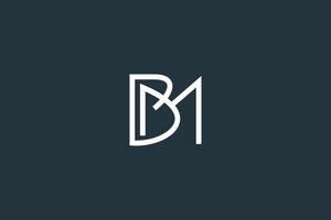 lettera iniziale bm logo design template vettoriale