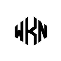 design del logo della lettera wkn con forma poligonale. wkn poligono e design del logo a forma di cubo. wkn modello di logo vettoriale esagonale colori bianco e nero. monogramma wkn, logo aziendale e immobiliare.