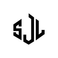 design del logo della lettera sjl con forma poligonale. sjl poligono e design del logo a forma di cubo. sjl modello di logo vettoriale esagonale colori bianco e nero. monogramma sjl, logo aziendale e immobiliare.