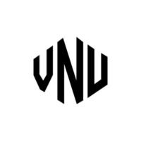 vnu lettera logo design con forma poligonale. vnu poligono e design del logo a forma di cubo. vnu modello di logo vettoriale esagonale colori bianco e nero. monogramma vnu, logo aziendale e immobiliare.