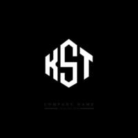 design del logo della lettera kst con forma poligonale. design del logo a forma di poligono e cubo kst. kst esagonale modello logo vettoriale colori bianco e nero. monogramma kst, logo aziendale e immobiliare.