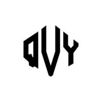 design del logo della lettera qvy con forma poligonale. qvy poligono e design del logo a forma di cubo. qvy modello di logo vettoriale esagonale colori bianco e nero. monogramma qvy, logo aziendale e immobiliare.