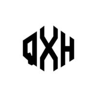 design del logo della lettera qxh con forma poligonale. qxh poligono e design del logo a forma di cubo. qxh modello di logo vettoriale esagonale colori bianco e nero. monogramma qxh, logo aziendale e immobiliare.