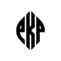 pkp circle letter logo design con forma circolare ed ellittica. pkp lettere ellittiche con stile tipografico. le tre iniziali formano un logo circolare. pkp cerchio emblema astratto monogramma lettera marchio vettore. vettore