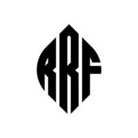 rrf circle letter logo design con forma circolare ed ellittica. lettere di ellisse rrf con stile tipografico. le tre iniziali formano un logo circolare. rrf cerchio emblema astratto monogramma lettera marchio vettore. vettore