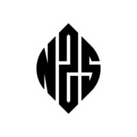nzs circle letter logo design con forma circolare ed ellittica. nzs lettere ellittiche con stile tipografico. le tre iniziali formano un logo circolare. nzs cerchio emblema astratto monogramma lettera marchio vettore. vettore