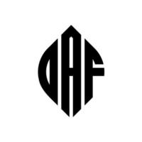 oaf cerchio lettera logo design con cerchio ed ellisse. lettere ellittiche oaf con stile tipografico. le tre iniziali formano un logo circolare. Oaf cerchio emblema astratto monogramma lettera marchio vettore. vettore