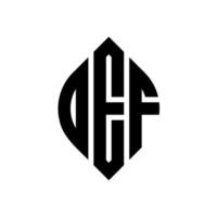 design del logo della lettera del cerchio oef con forma circolare ed ellittica. oef lettere ellittiche con stile tipografico. le tre iniziali formano un logo circolare. oef cerchio emblema astratto monogramma lettera marchio vettore. vettore