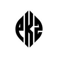 pkz cerchio lettera logo design con cerchio ed ellisse. pkz lettere ellittiche con stile tipografico. le tre iniziali formano un logo circolare. pkz cerchio emblema astratto monogramma lettera marchio vettore. vettore
