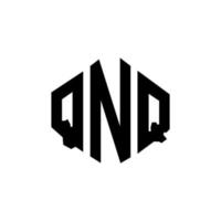 design del logo della lettera qnq con forma poligonale. qnq poligono e design del logo a forma di cubo. qnq modello di logo vettoriale esagonale colori bianco e nero. monogramma qnq, logo aziendale e immobiliare.