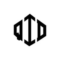 design del logo della lettera qid con forma poligonale. design del logo a forma di poligono e cubo qid. qid modello di logo vettoriale esagonale colori bianco e nero. monogramma qid, logo aziendale e immobiliare.