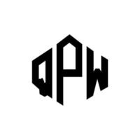 design del logo della lettera qpw con forma poligonale. qpw poligono e design del logo a forma di cubo. qpw esagono vettore logo modello colori bianco e nero. monogramma qpw, logo aziendale e immobiliare.