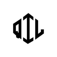 design del logo della lettera qil con forma poligonale. qil poligono e design del logo a forma di cubo. qil esagono vettore logo modello colori bianco e nero. monogramma qil, logo aziendale e immobiliare.